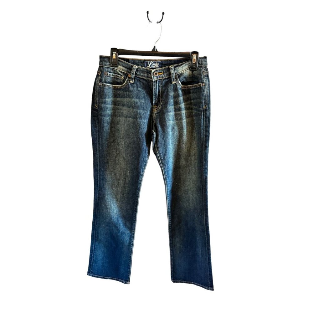 Lucky Brand Jeans Dark Wash Flaired Hem Women Size 4 - Picture 8 of 9